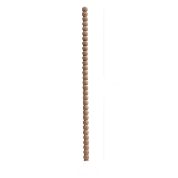 Puinen koristeellinen listaliuska pallokuvio 50×1,4 cm luonnollinen ruskea koristeellinen reliefiprofiili huonekaluille, seinille ja sisustuselementeille 1