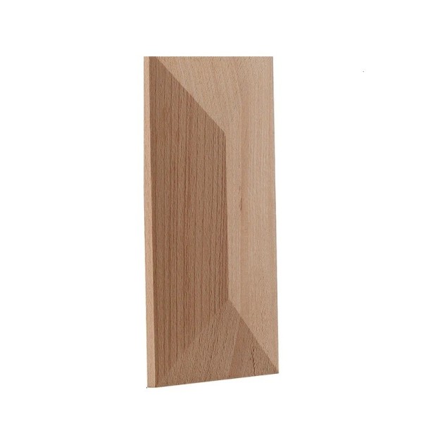 Puinen koristepaneeli 5 × 10 cm geometrinen reliefi massiivipuuta luonnollinen vaalea koriste-elementti huonekaluille ja sisustukseen 1