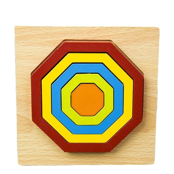 Puinen palapeli geometrisilla muodoilla 4