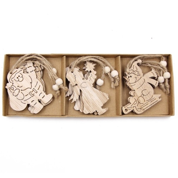 Puisia joulukoristeita 12 kpl C591 8