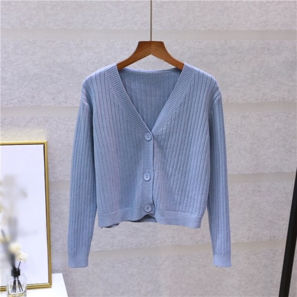 Pull à boutons pour femmes G219 bleu