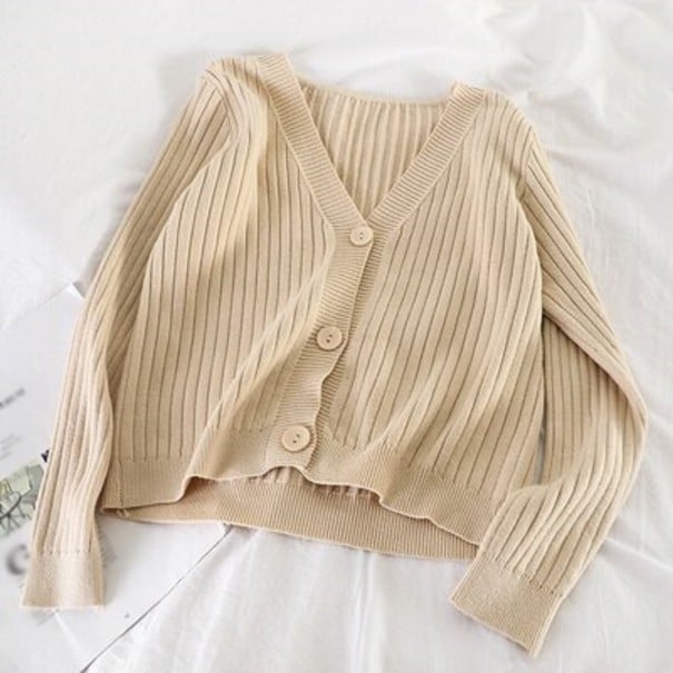Pull à boutons pour femmes G219 crème
