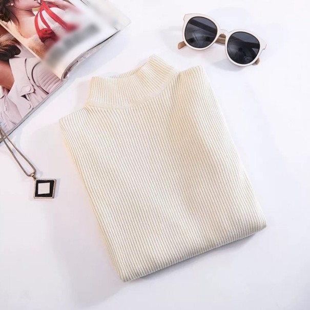 Pull à col roulé femme G202 crème M