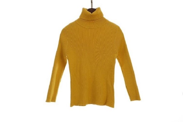 Pull à col roulé pour enfants L643 jaune foncé 3