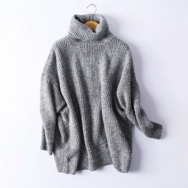 Pull à col roulé pour femme A2931 gris foncé L