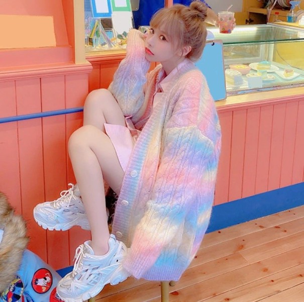 Pull arc-en-ciel pour femmes P1376 L