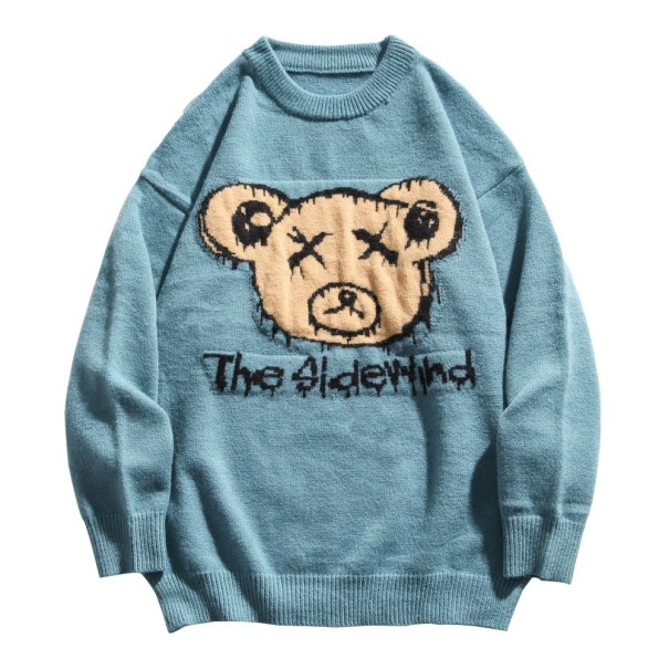 Pull avec un ours bleu L