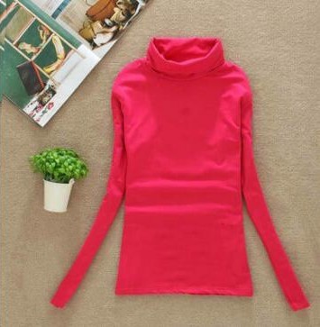 Pull col roulé pour femmes en différentes couleurs rose foncé
