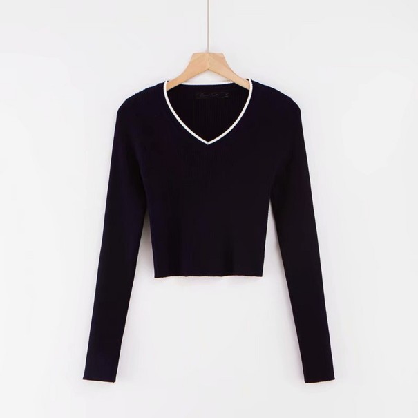Pull court pour femme noir S