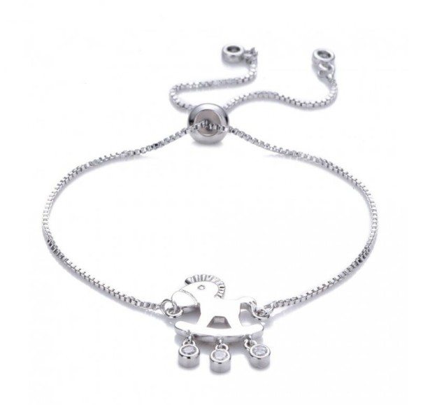 Pull-Down-Armband für Damen H489 silbern 2