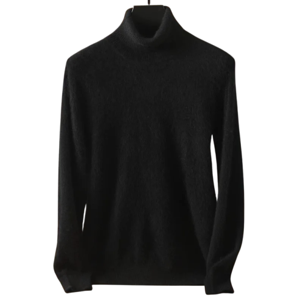 Pull en cachemire pour homme à manches longues et col roulé Pull en peluche uni Vêtements d'hiver élégants Pull chaud Différentes couleurs noir XXS