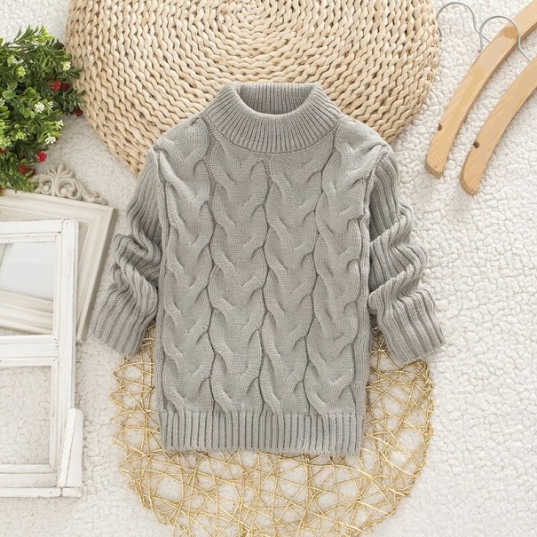 Pull en tricot pour enfants L593 gris 4 B