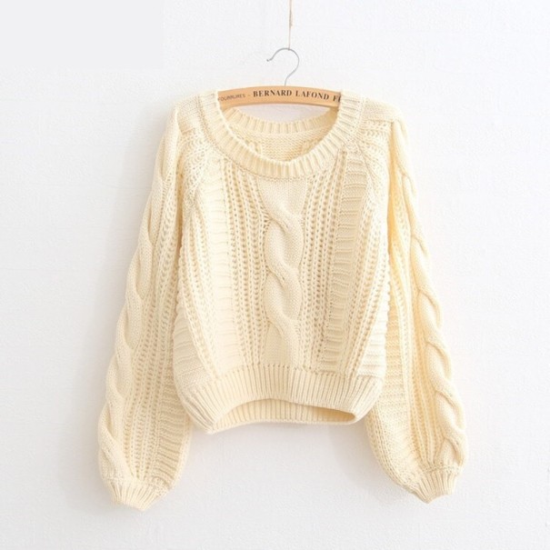 Pull en tricot pour femmes beige