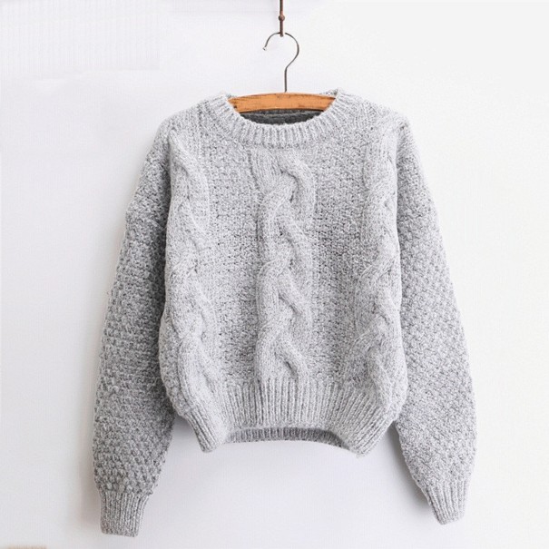 Pull en tricot pour femmes G290 gris