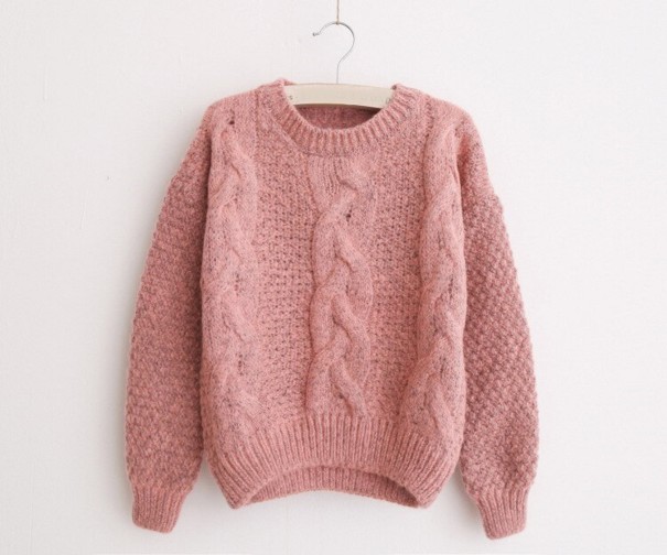 Pull en tricot pour femmes G290 rose