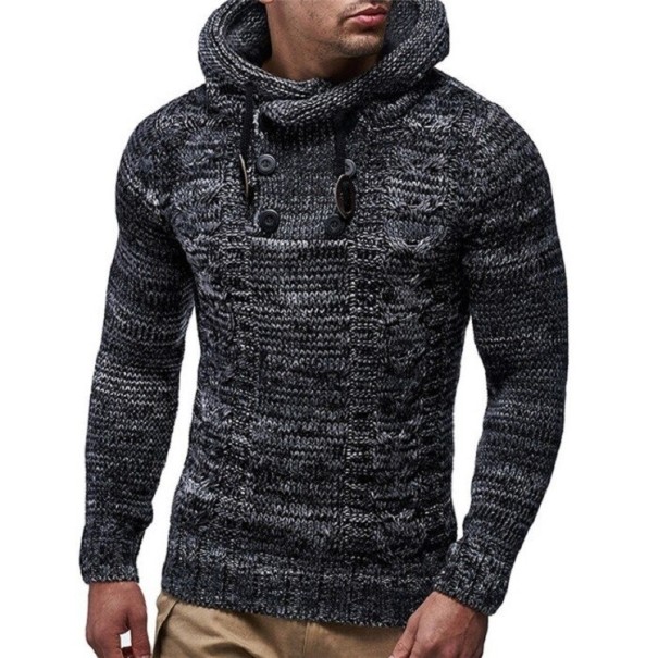 Pull en tricot pour homme gris foncé S