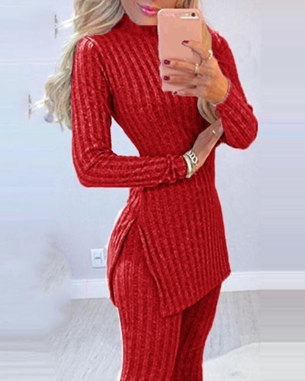 Pull et pantalon pour femmes B930 rouge S