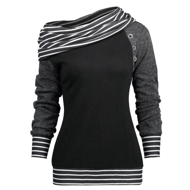 Pull féminin avec col gris S