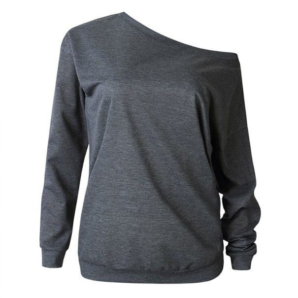 Pull femme à épaule tombante gris XXL