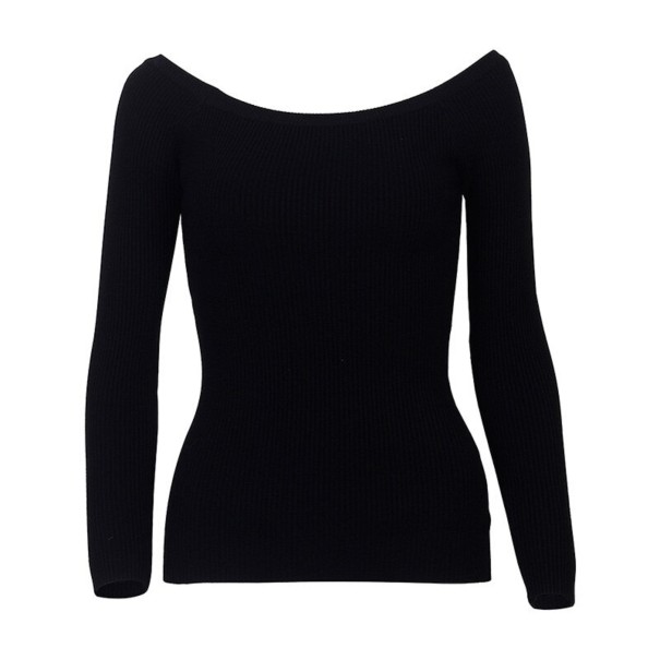 Pull femme à épaules dénudées noir