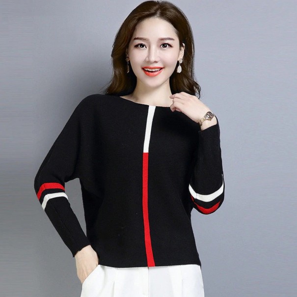 Pull femme à manches chauve-souris G414 noir