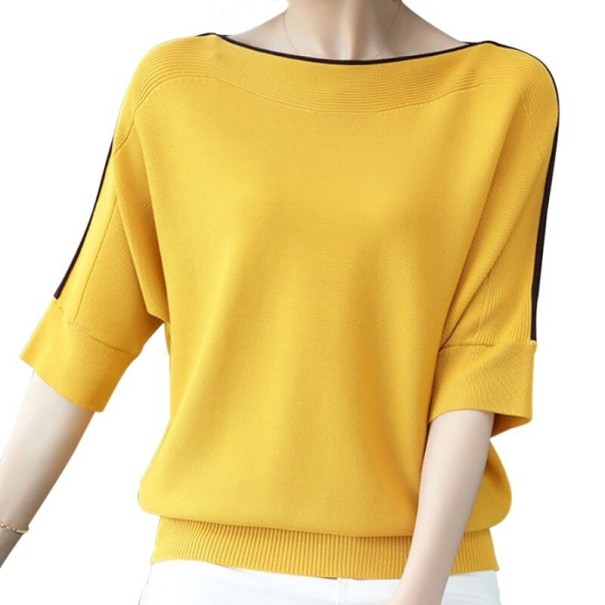 Pull femme à rayures A2374 jaune