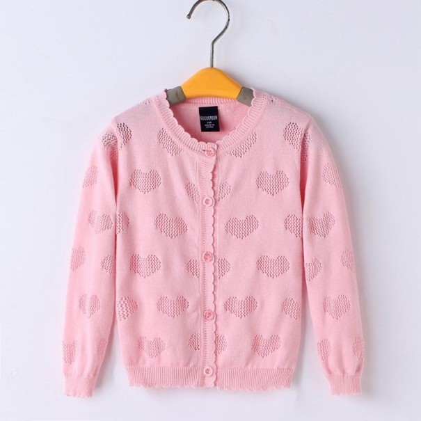 Pull fille à boutons L597 rose 5