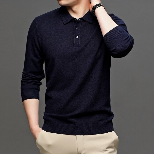 Pull homme avec col F244 bleu foncé XL