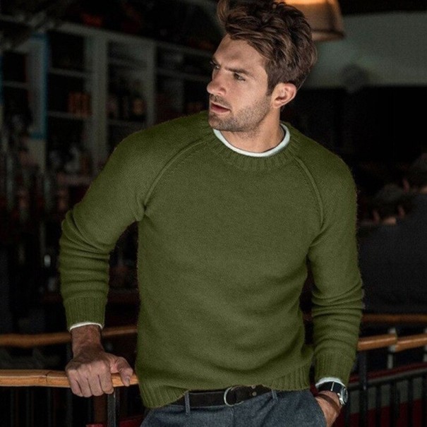 Pull homme F218 vert armée L