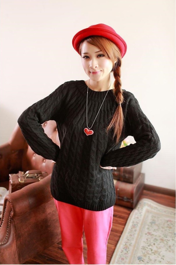 Pull moderne pour femmes - Noir XL