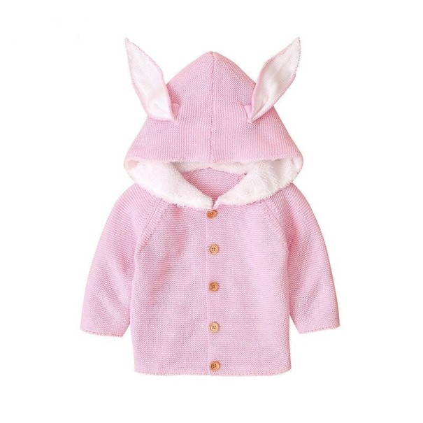 Pull pour enfant avec oreilles L607 rose 6-12 mois