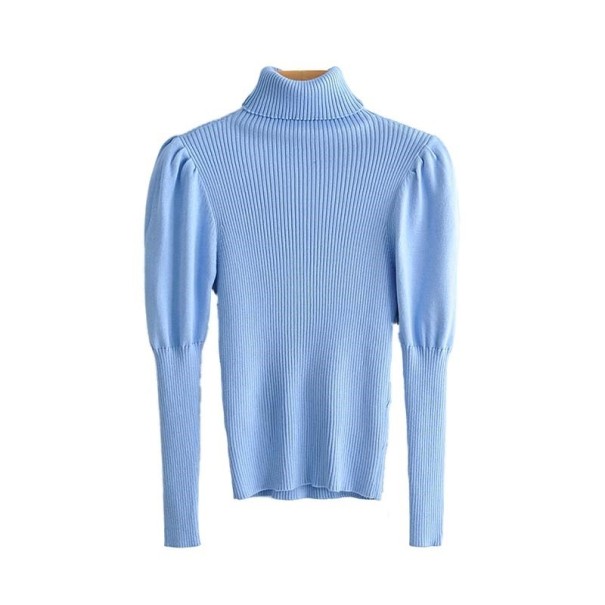 Pull pour femme avec col roulé A51 bleu clair