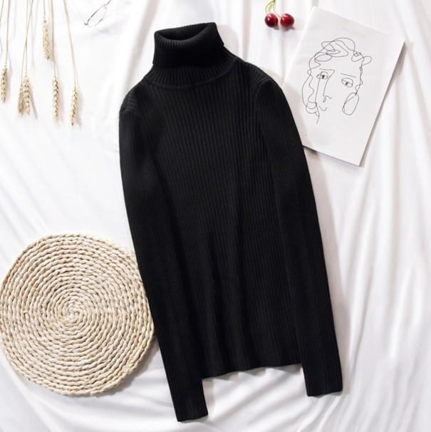 Pull pour femmes avec col roulé G225 noir S