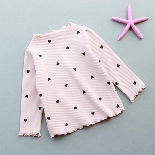 Pull pour fille avec des cœurs L642 rose clair 2