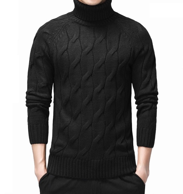 Pull pour homme à col roulé F213 noir S