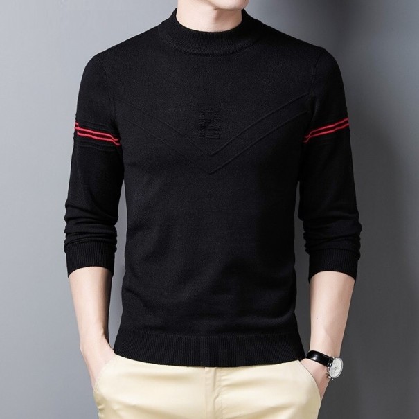 Pull pour homme à rayures A2589 noir XS