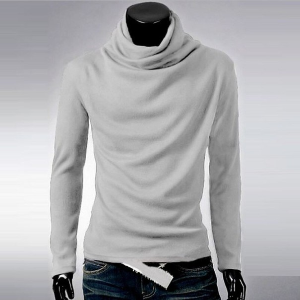 Pull pour homme avec col roulé F265 gris clair M