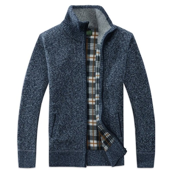 Pull zippé pour homme S62 bleu M
