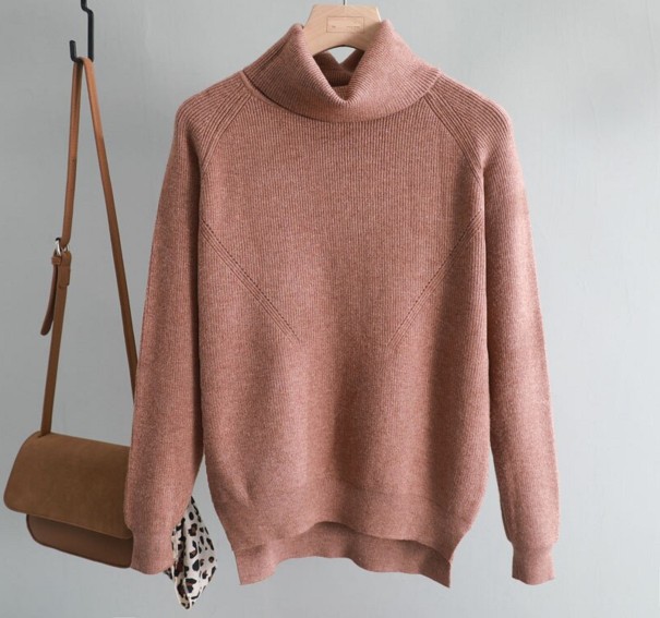 Pullover de Gola Alta A2964 castanho