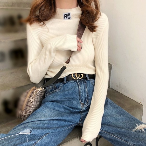 Pullover de Gola Alta Feminino A2930 creme