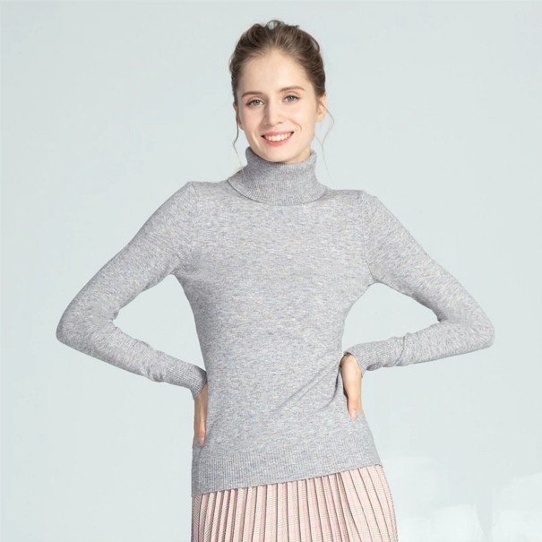 Pullover de gola alta G334 cinzento M