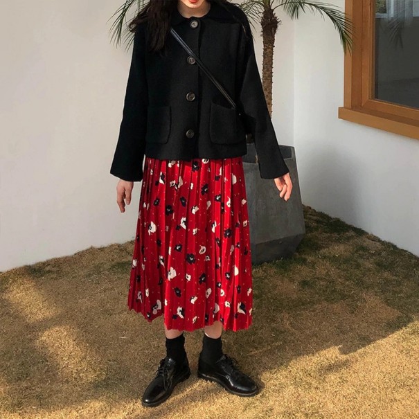 Pullover de malha feminino com botões G384 preto