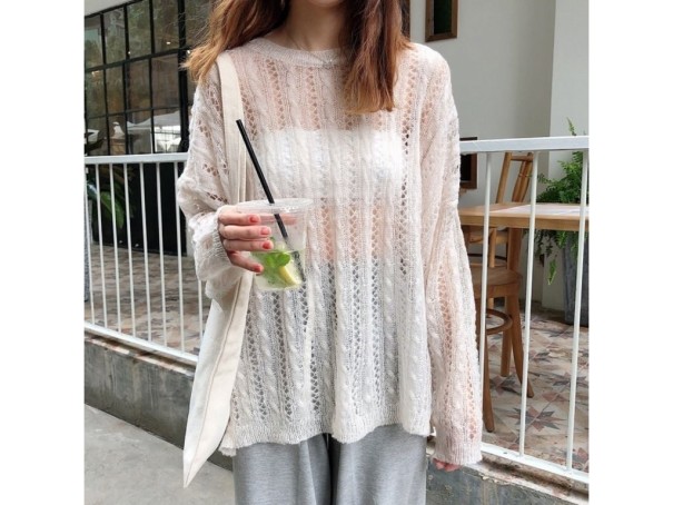 Pullover de malha para senhora A2329 branco