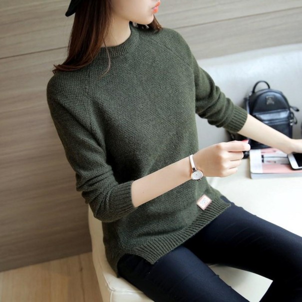 Pullover feminino A2197 verde exército L