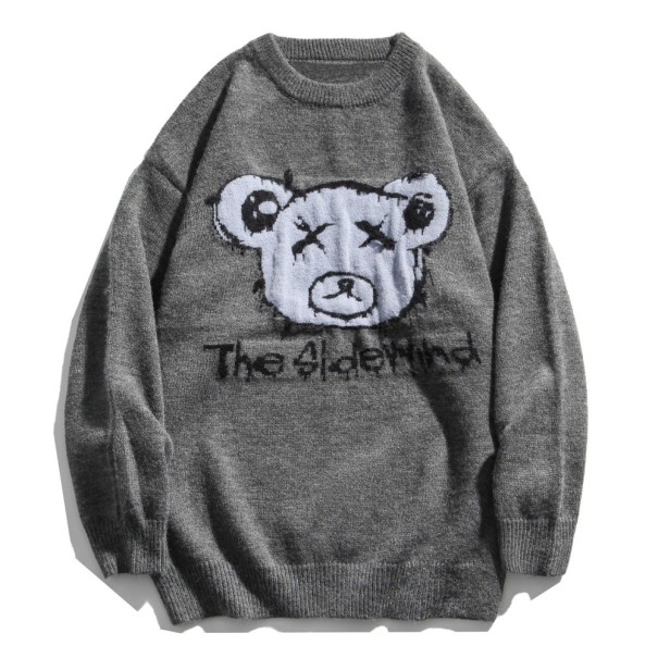 Pullover mit einem Bären grau XL