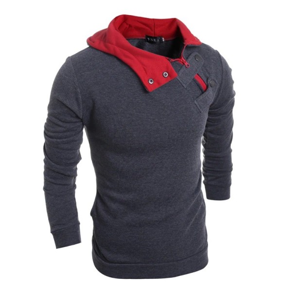 Pulover bărbătesc cu fermoar F289 gri inchis XL
