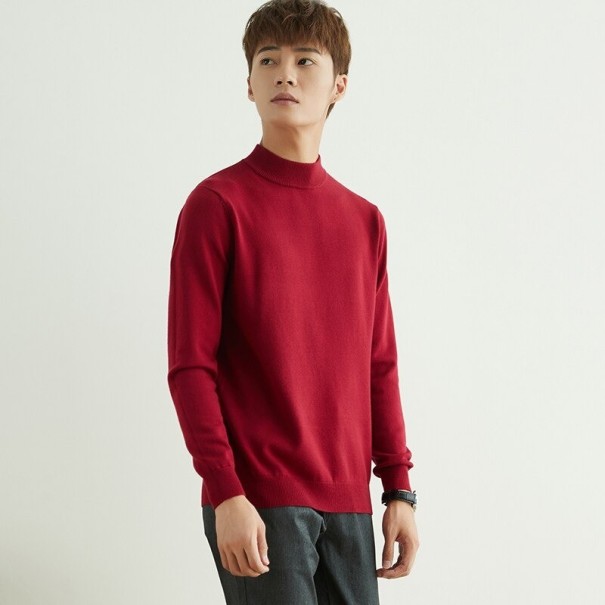 Pulover bărbătesc cu guler F187 burgundy M