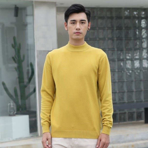 Pulover bărbătesc cu guler F187 galben M