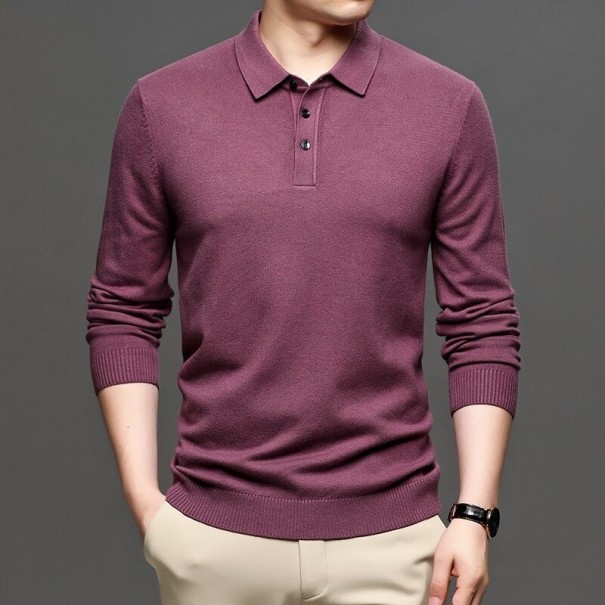 Pulover bărbătesc cu guler F244 violet XL