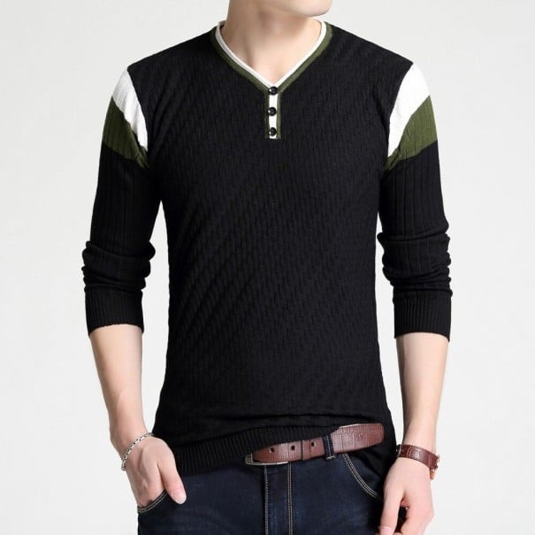 Pulover bărbătesc F278 negru M